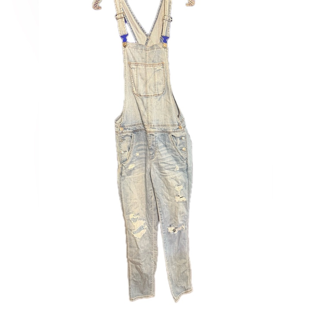 American Eagle Women’s Distressed Denim Overalls